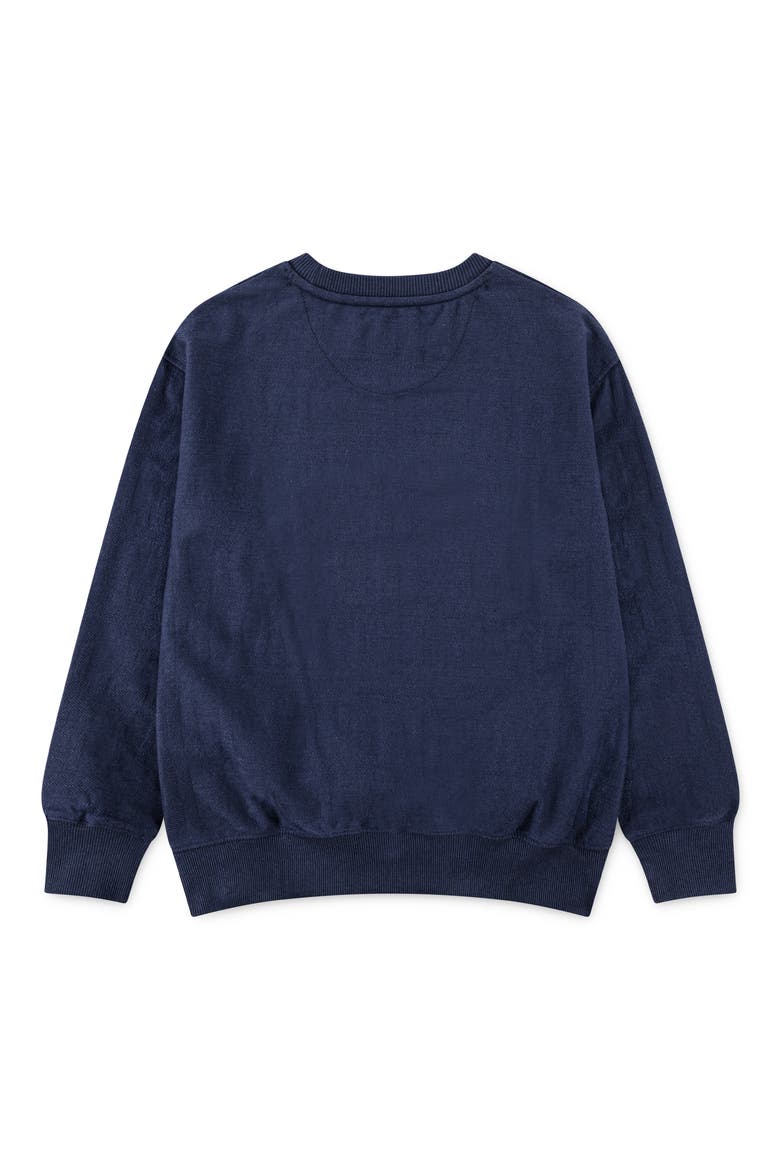 Kids' Branded Jacquard Graphic Sweatshirt, Alternate, color, DRESS BLUES