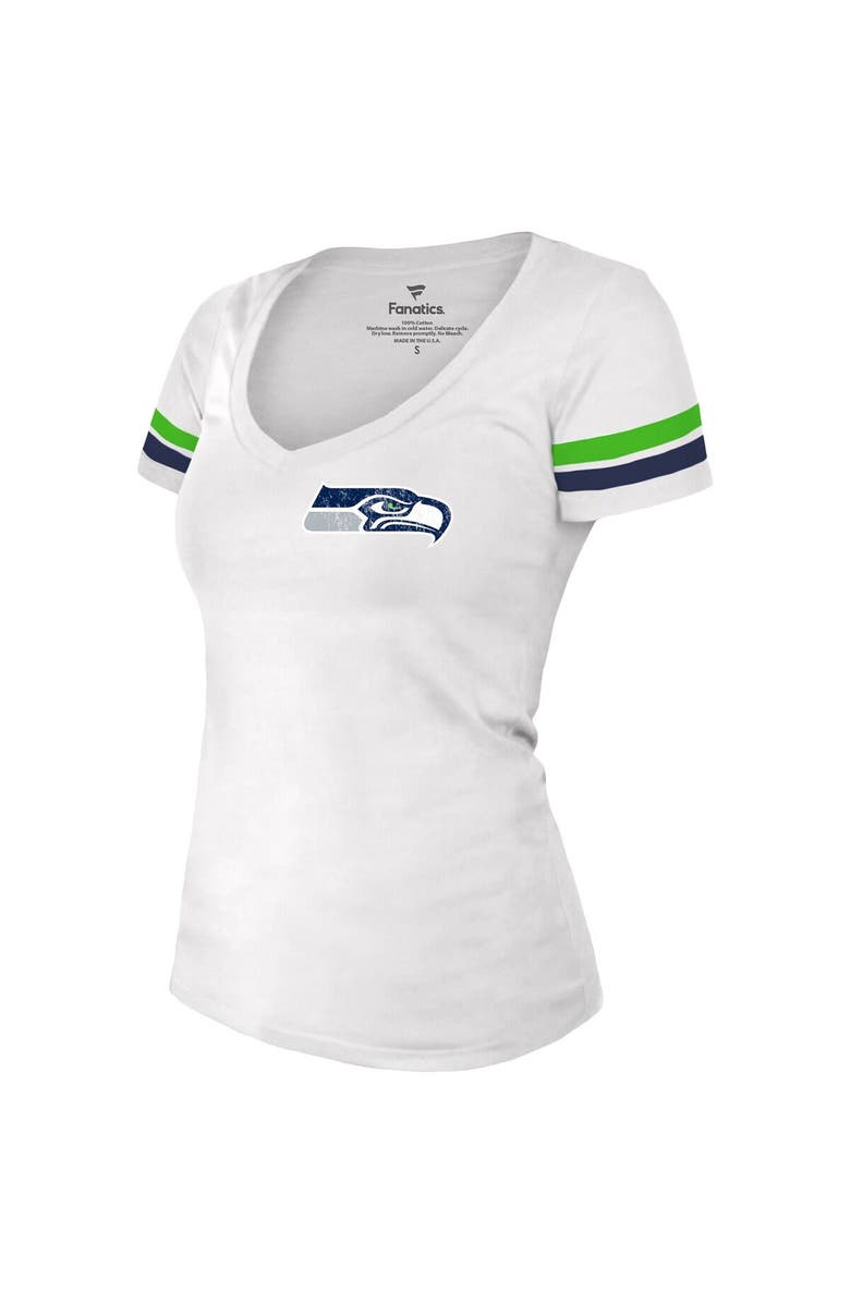 Majestic Threads Women's Fanatics Branded DK Metcalf White Seattle Seahawks Fashion Player Name & Number V-Neck T-Shirt, Alternate, color, 