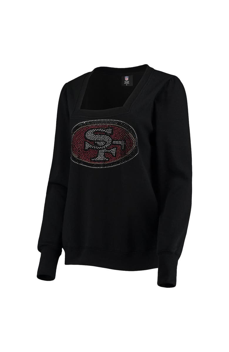 CUCE Women's Cuce Black San Francisco 49ers Winners Square Neck Pullover Sweatshirt, Alternate, color, 