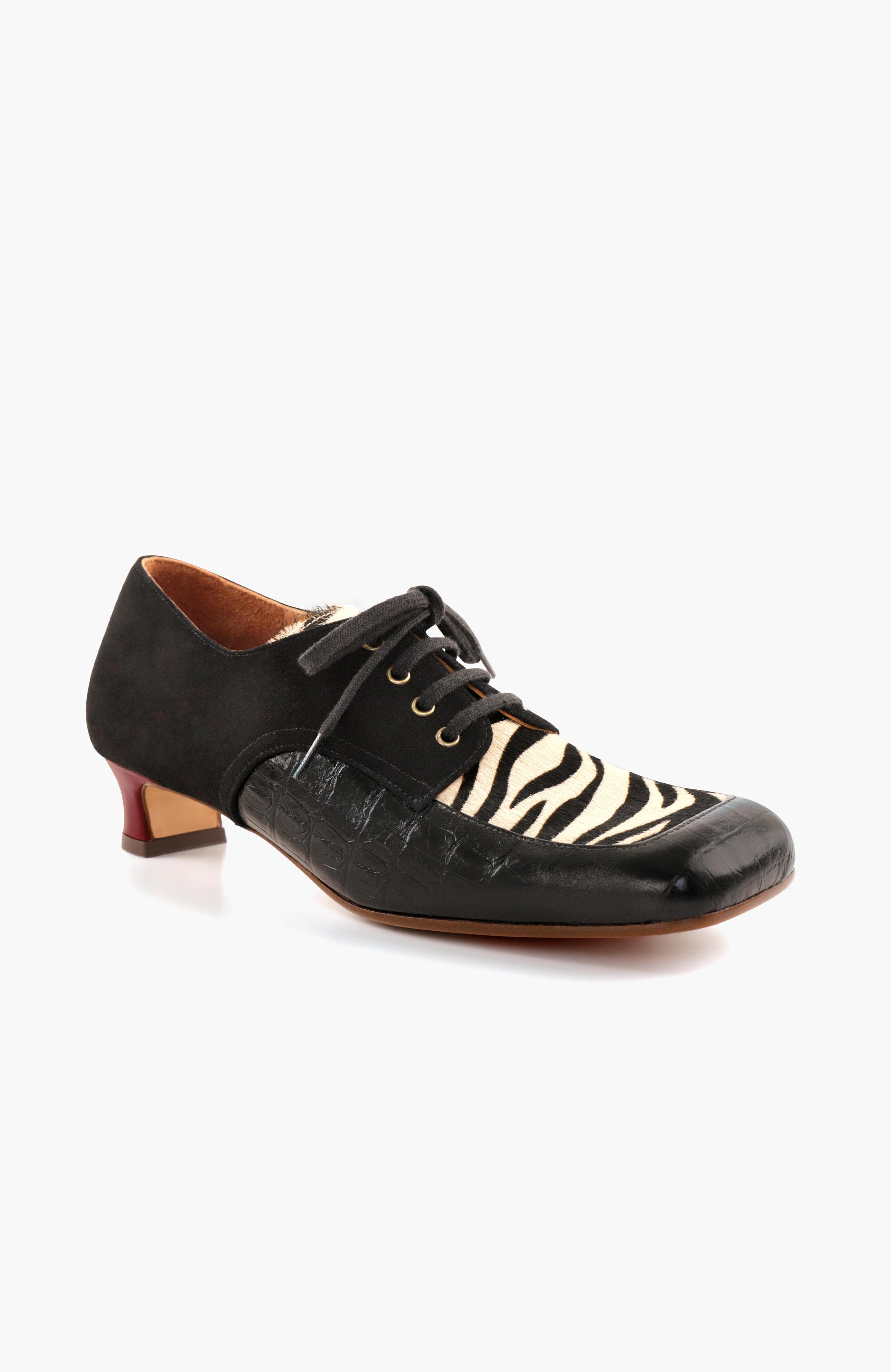 IZMAYA Mixed-texture leather Lace-Up shoes, Alternate, color, Black