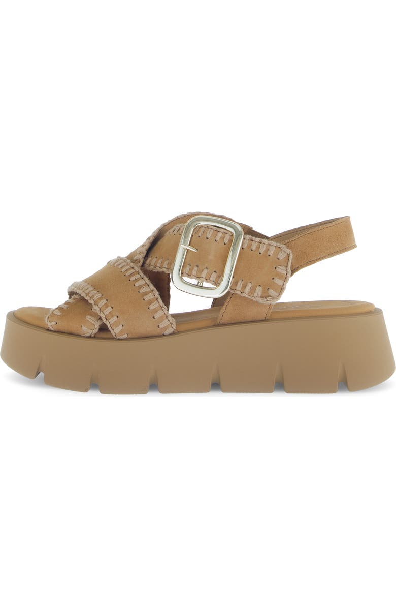 Gabor Crossover Slingback Wedge Sandal, Alternate, color, Walnut