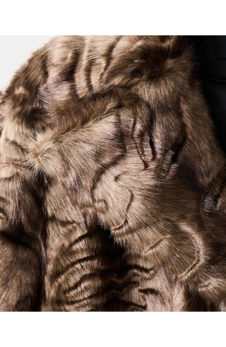 MANGO Textured Faux Fur Coat, Alternate, color, 