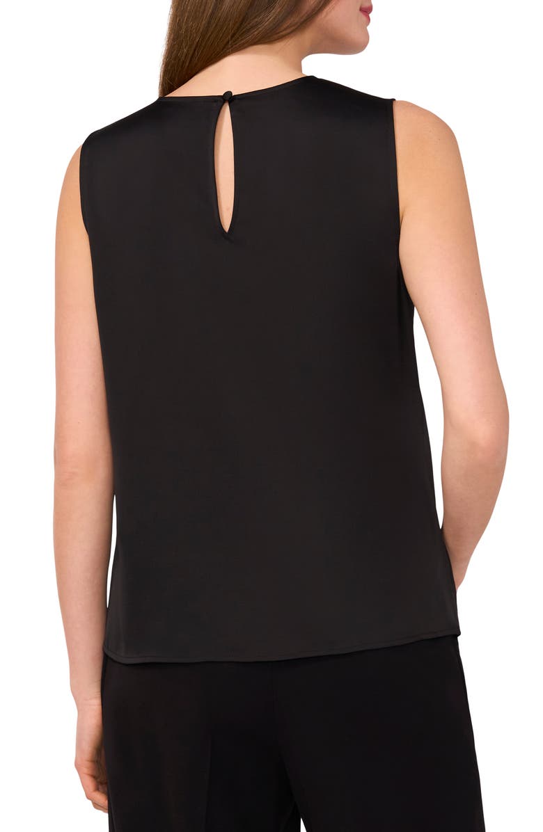 Halogen<sup>®</sup> Single Pleat Sleeveless Satin Shell, Alternate, color, Rich Black 060