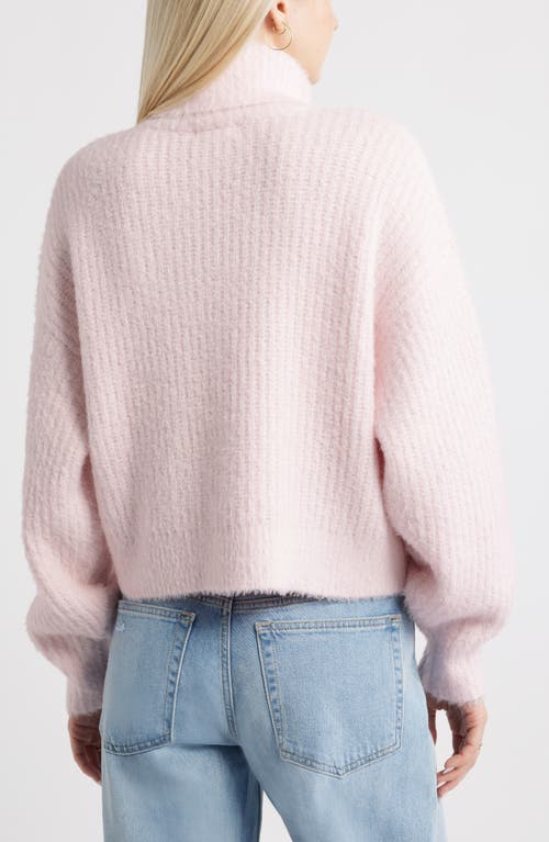 Bp. Fuzzy Turtleneck Sweater In Pink