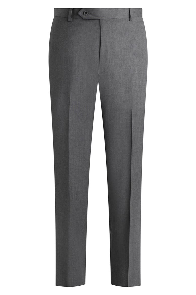 Flat Front Straight Leg Wool Dress Pants, Alternate, color, MID GREY