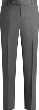Samuelsohn Flat Front Straight Leg Wool Dress Pants