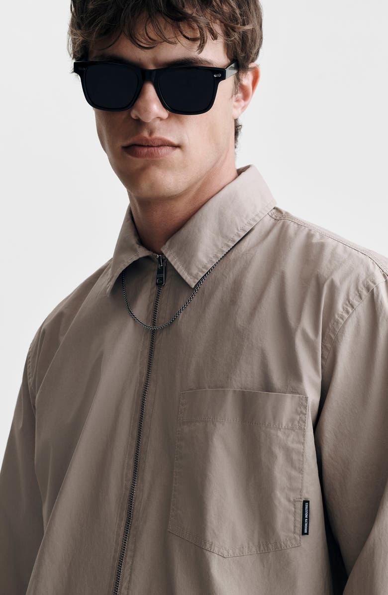 Brooklyn Industries Zip Front Cotton Overshirt, Alternate, color, 