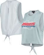 THE WILD COLLECTIVE Women's The Wild Collective Light Blue Los Angeles Angels Open Back Twist-Tie Tank Top