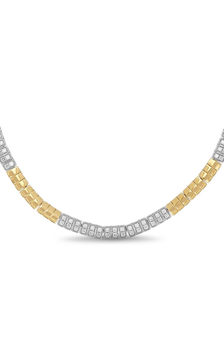 Bony Levy 18K Gold Cleo Half Diamond Tennis Necklace, Alternate, color, 18Kwy Gold