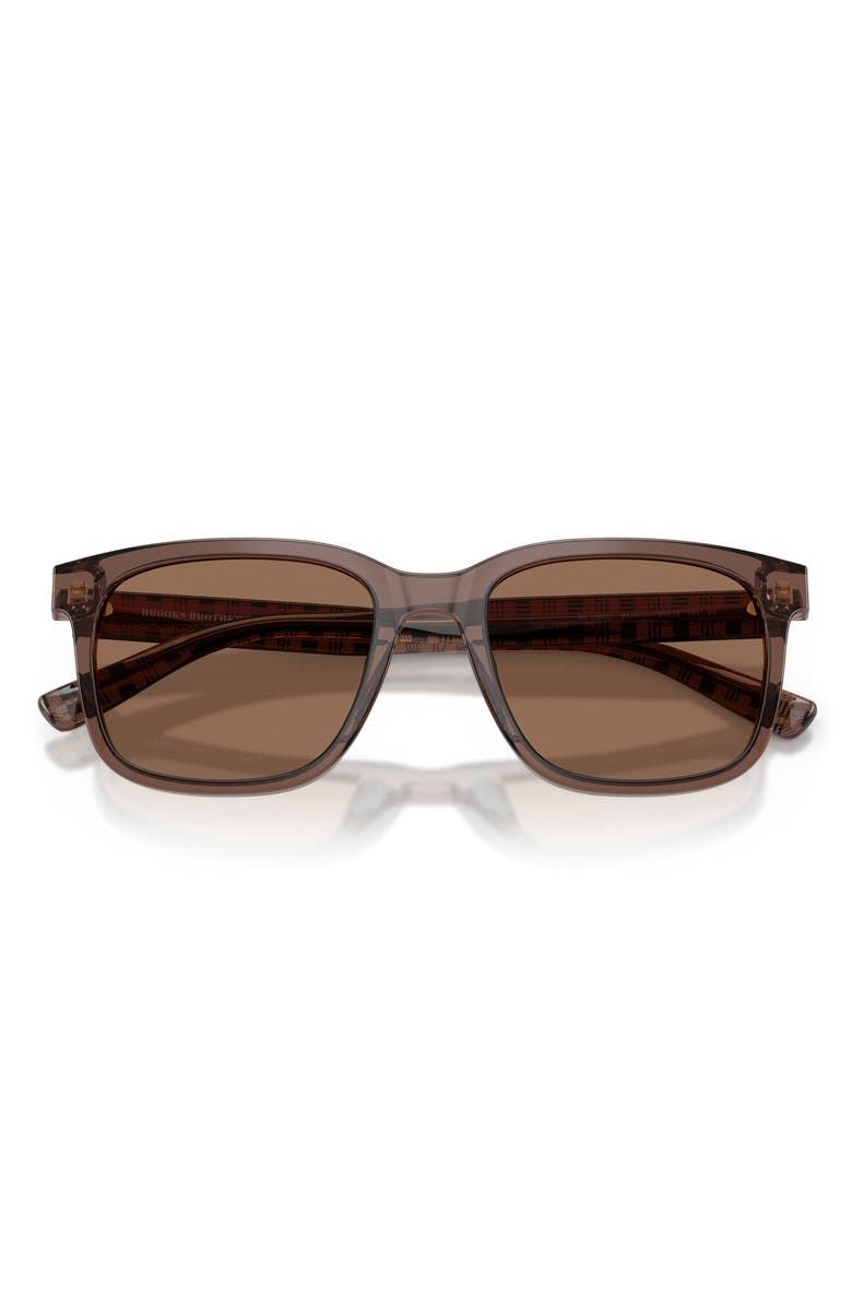 Brooks Brothers 55mm Square Sunglasses, Alternate, color, Brown / Brown