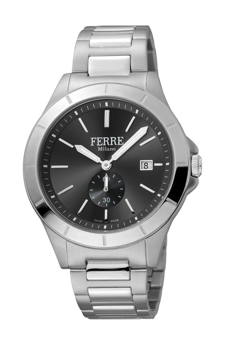 FERRE MILANO Men's Stainless Steel Watch, 43mm, Main, color, 