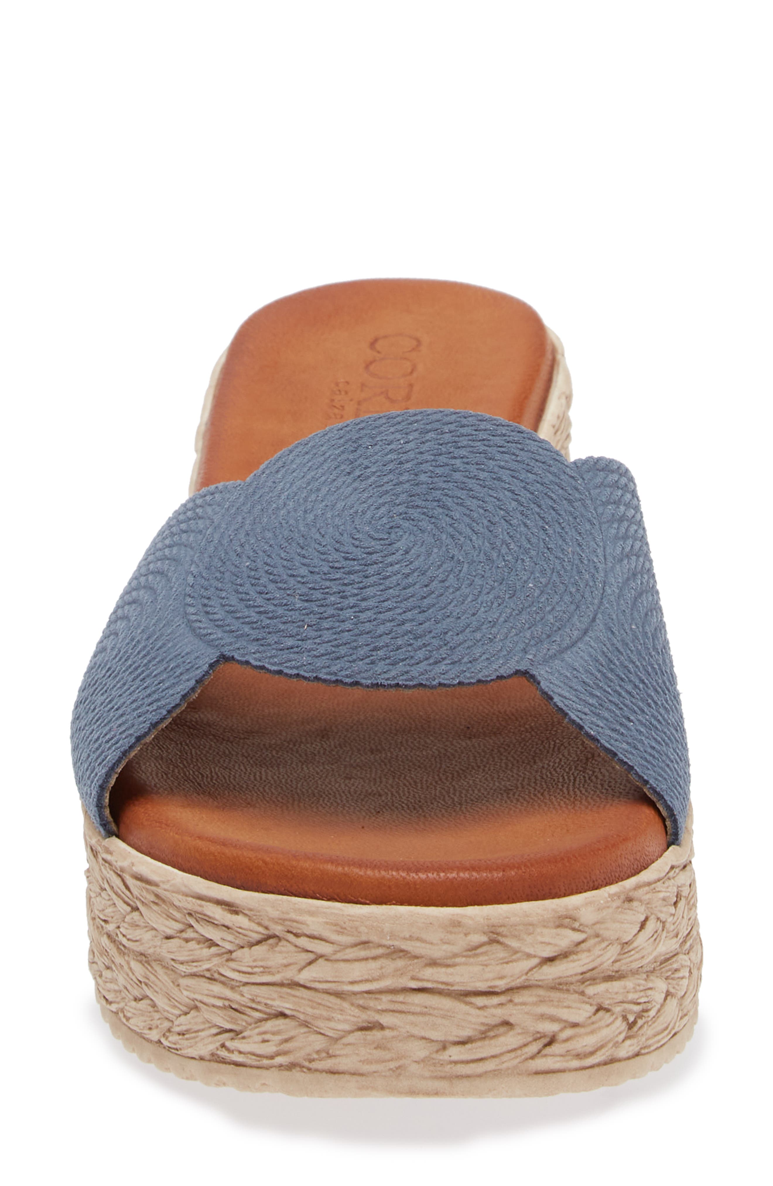 Cordani Britta Espadrille Platform Wedge Slide Sandal, Alternate, color, Jeans Suede