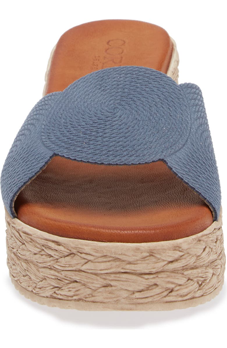 Cordani Britta Espadrille Platform Wedge Slide Sandal, Alternate, color, Jeans Suede