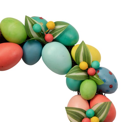 Northlight Decorated Easter Egg Twig Wreath In Pink