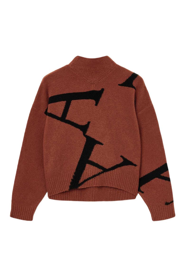 A Star Turtleneck Sweater, Alternate, color, CHESTNUT BROWN/ BLACK