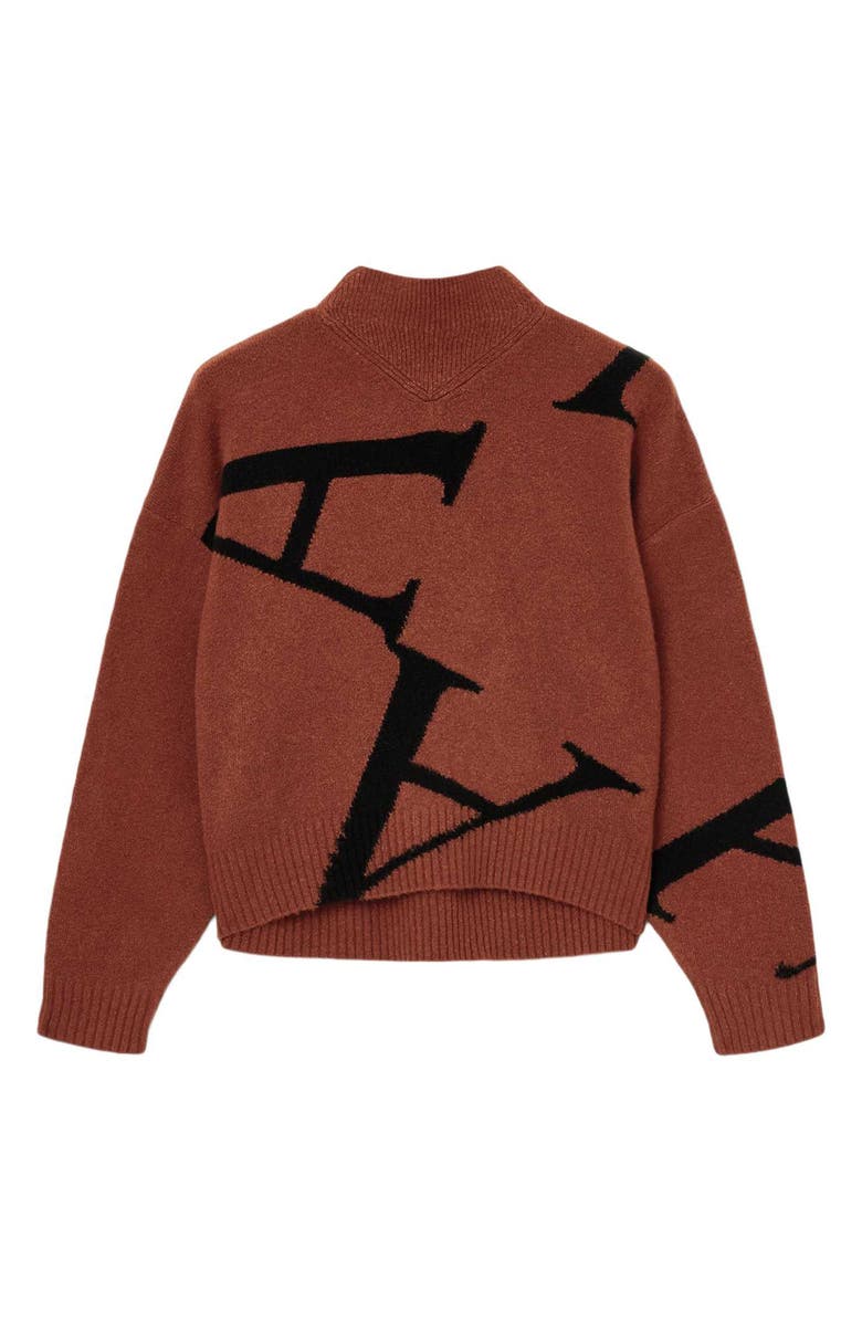 AllSaints A Star Turtleneck Sweater, Alternate, color, Chestnut Brown/ Black