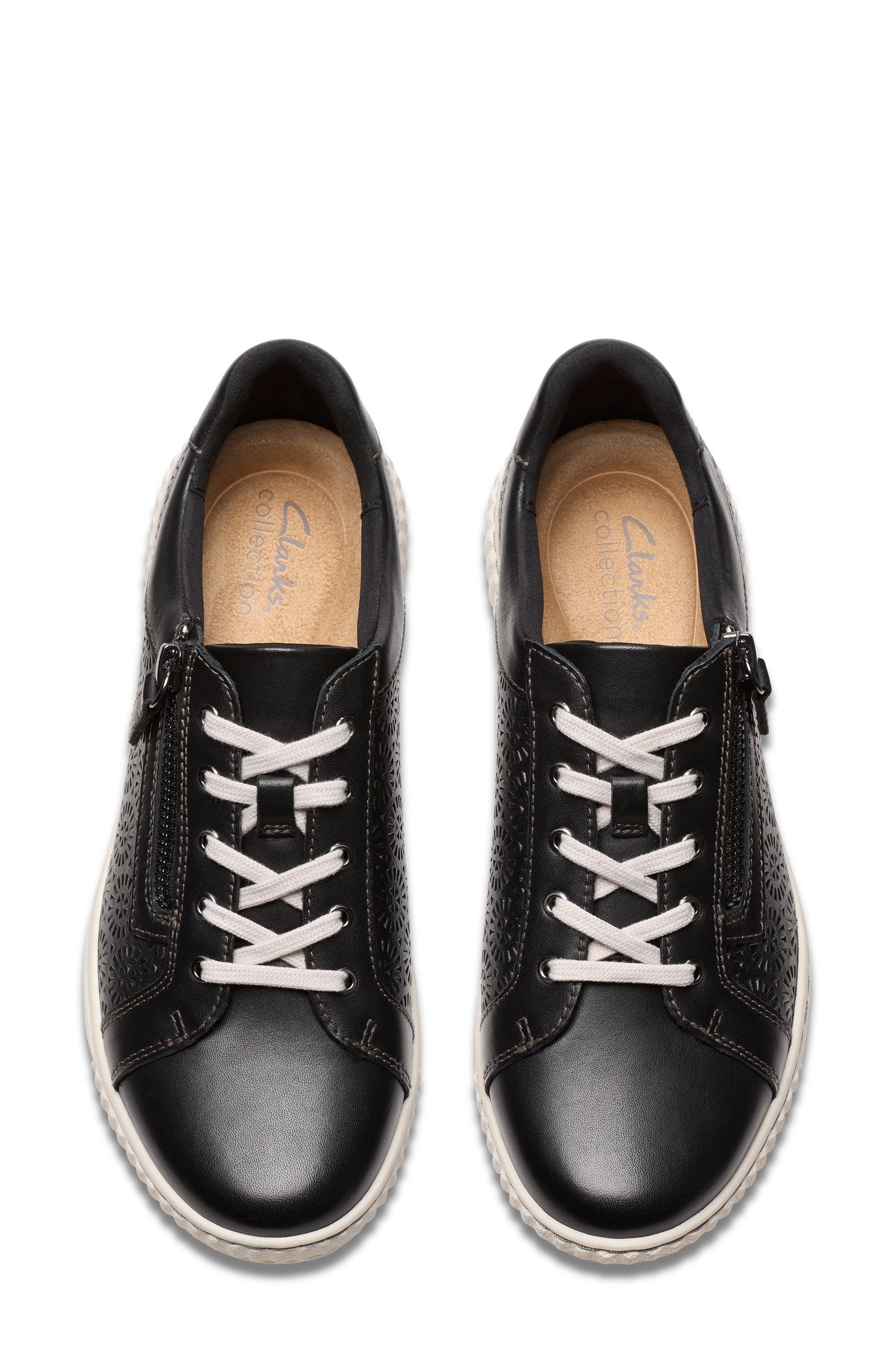 Clarks<sup>®</sup> Caroline Rio Sneaker - Wide Width Available, Alternate, color, Black Leather