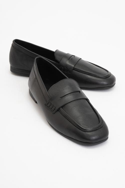 Forever & Always Shoes Skye Leather Loafers In Black Leather