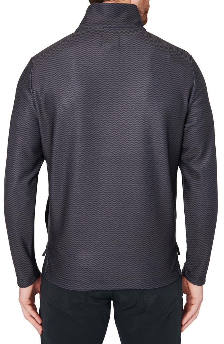 CONSTRUCT Zigzag Quarter Zip Sweatshirt, Alternate, color, Black