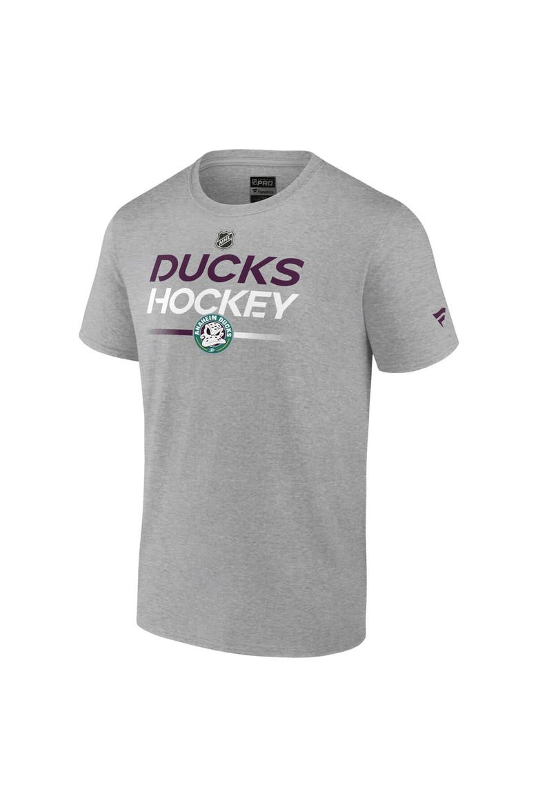 Men's Fanatics Branded Heather Gray Anaheim Ducks Authentic Pro Wordmark Alternate Logo T-Shirt, Alternate, color, Heather Gray