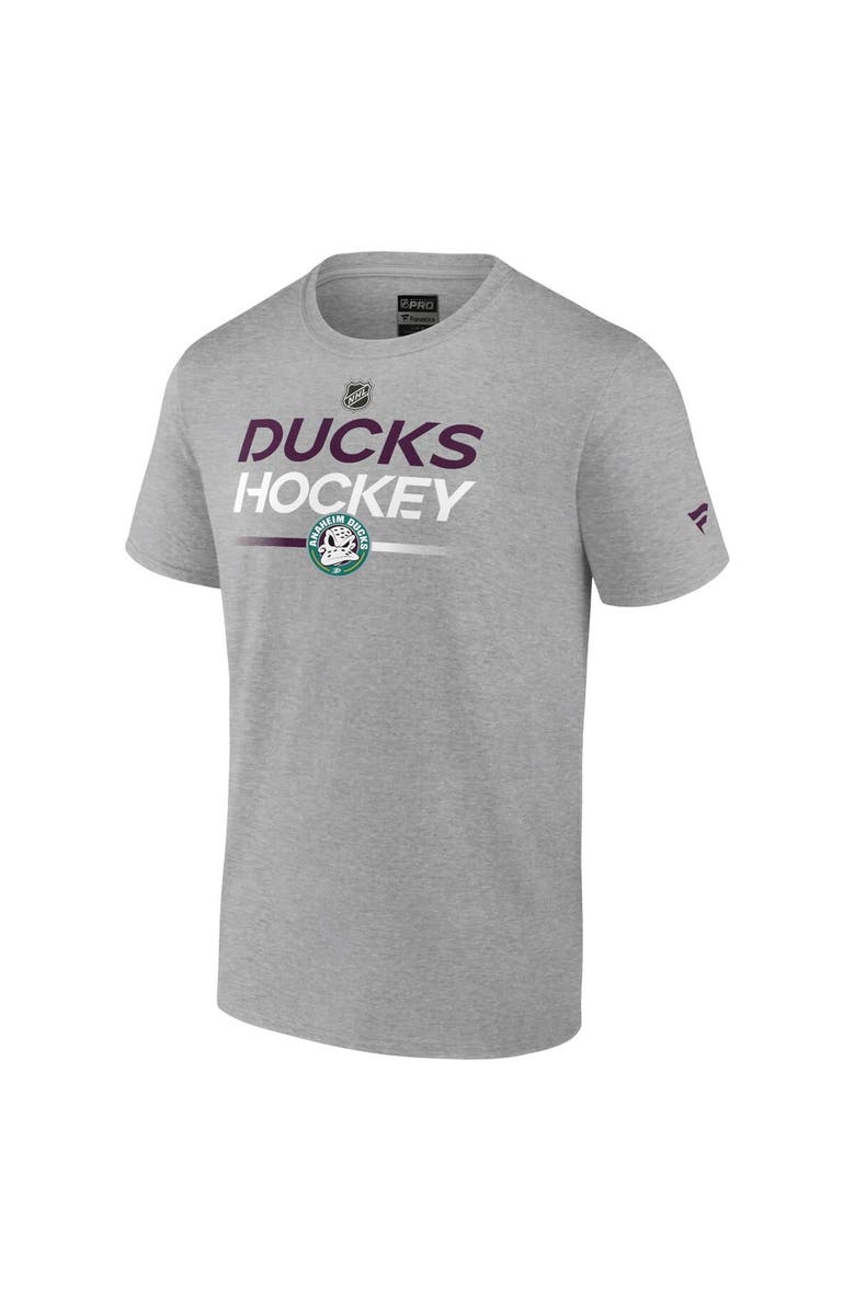 FANATICS Men's Fanatics Branded Heather Gray Anaheim Ducks Authentic Pro Wordmark Alternate Logo T-Shirt, Alternate, color, 