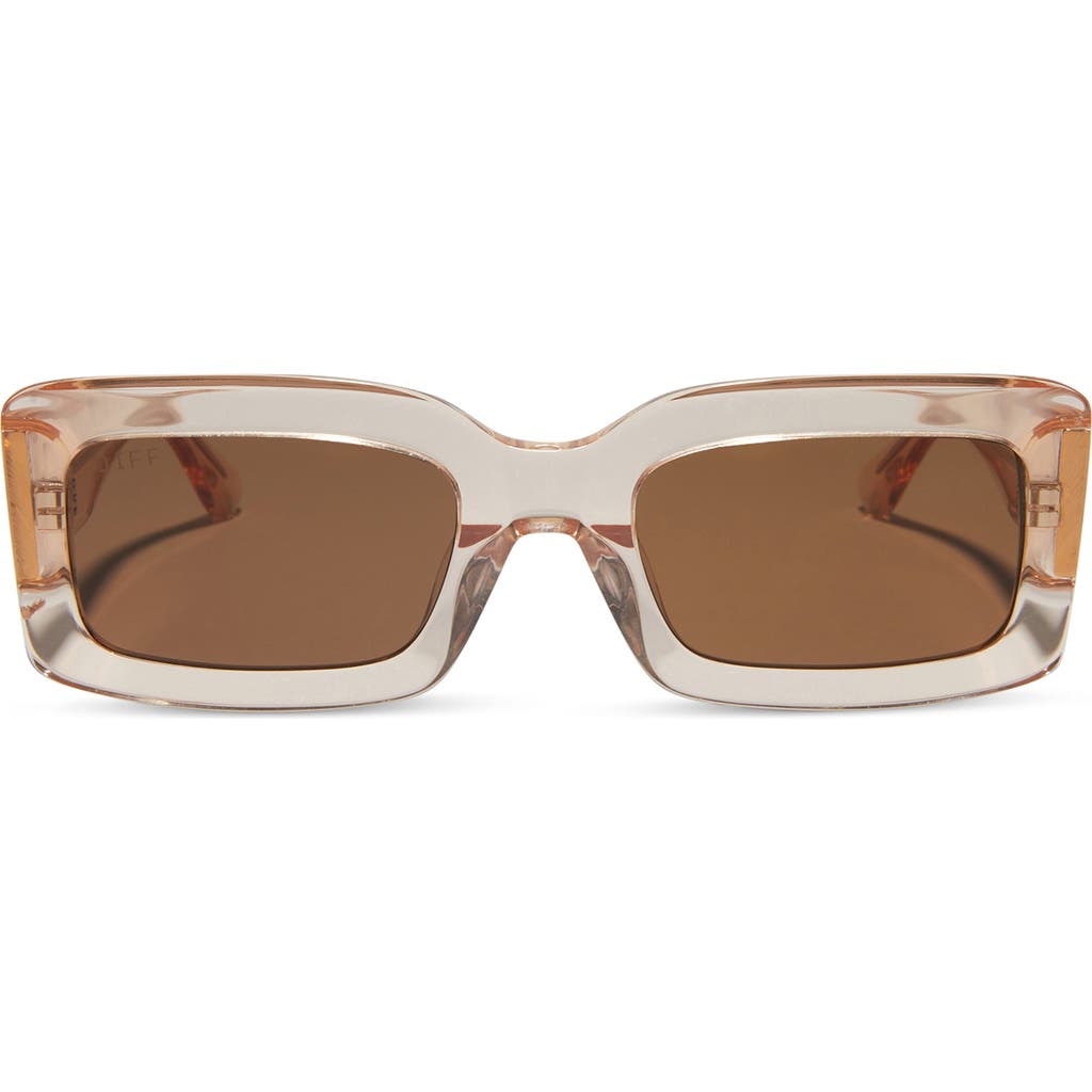 Diff Indy 51mm Polarized Rectangular Sunglasses In Neutral