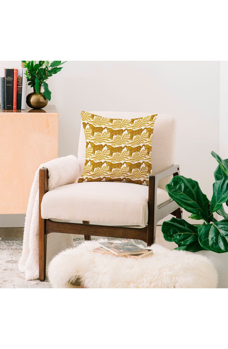 Deny Designs Oasis Tiger Throw Pillow, Alternate, color, Gold