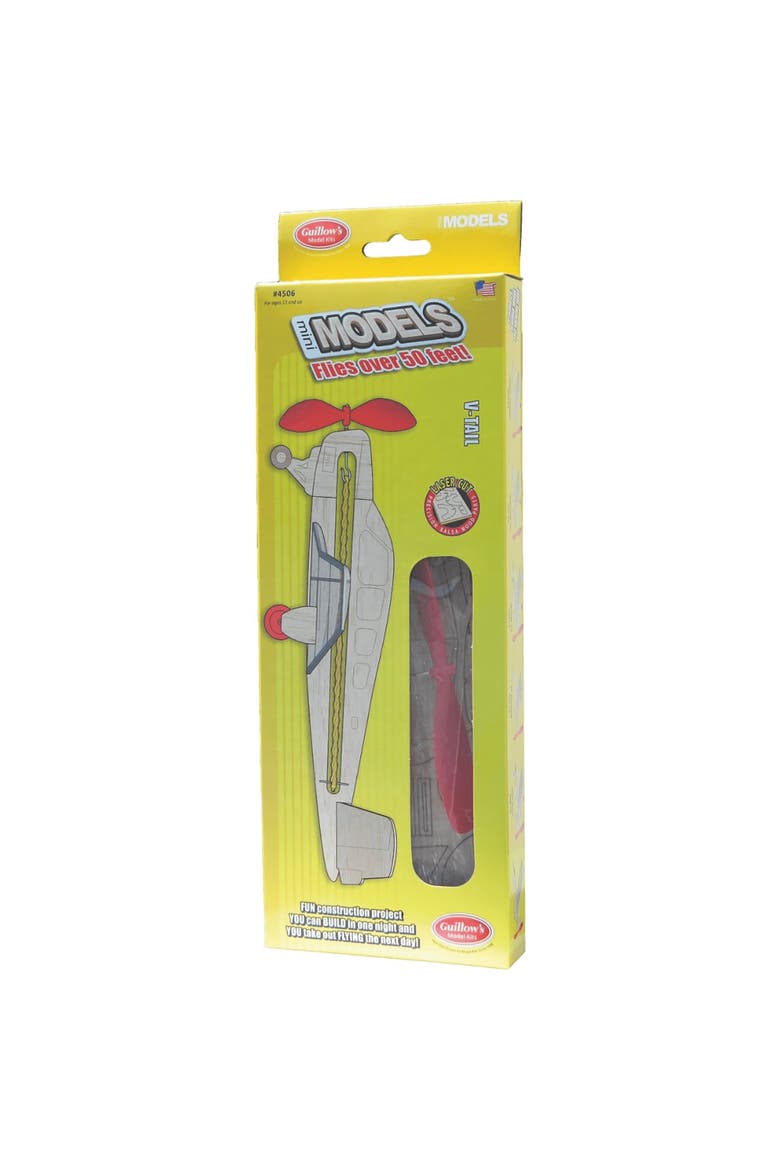 Build N Fly Mini Model Kit, V-Tail, Diy Rubber Band Airplane Craft, Main, color, Multicolored