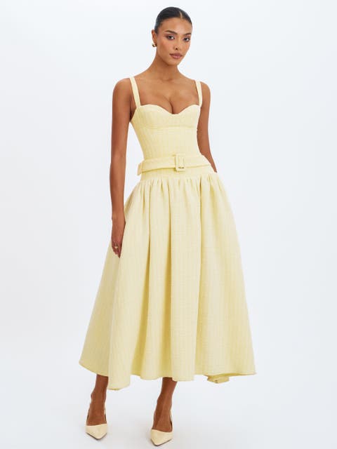 Tiana Sweetheart Belted Midi Dress