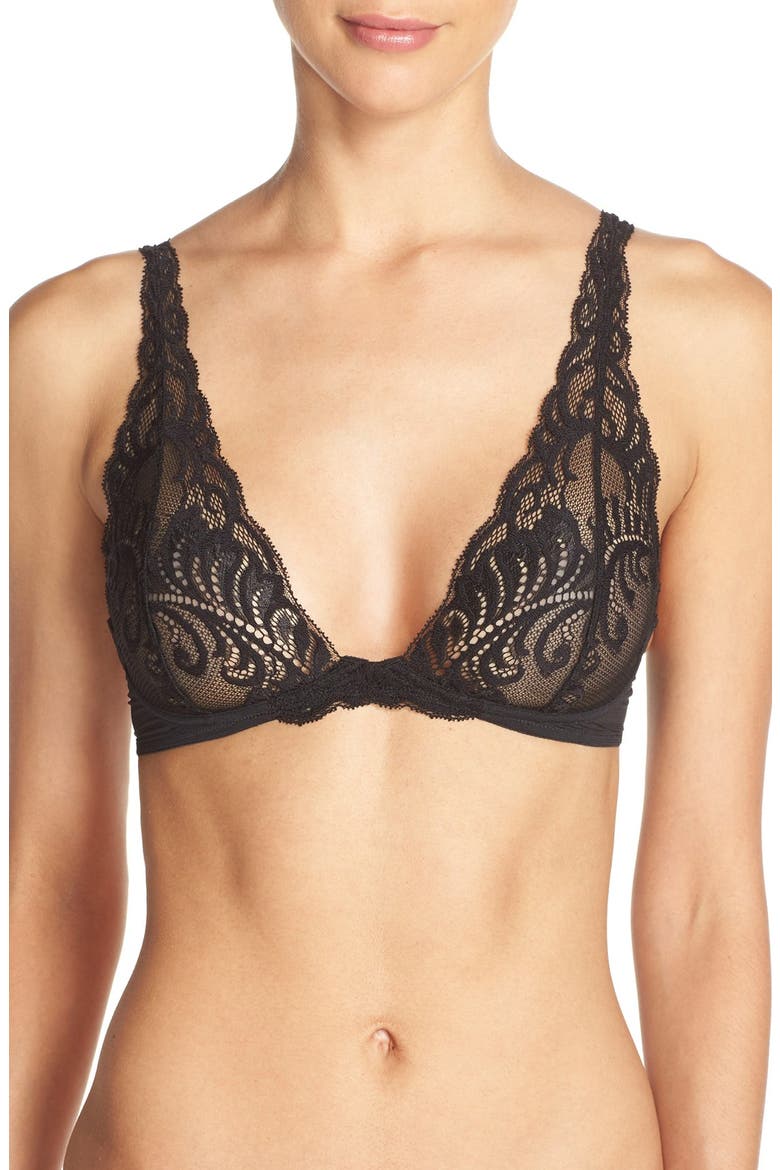 Feathers Convertible Wireless Plunge Bra, Main, color, BLACK