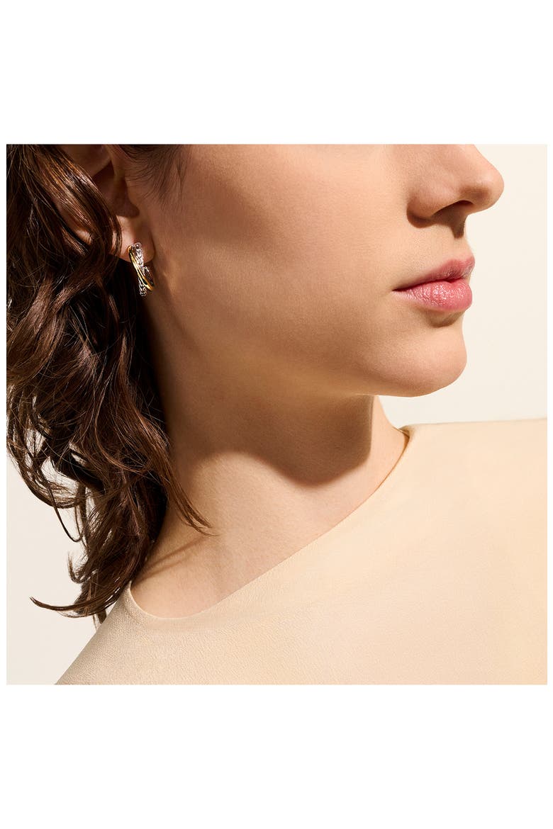 JH Essentials Crossover Earrings, 20.5mm, Alternate, color, SILVER/ GOLD