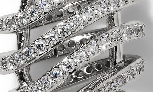 Nadri Pisa Open Pavé Drop Earrings In Silver