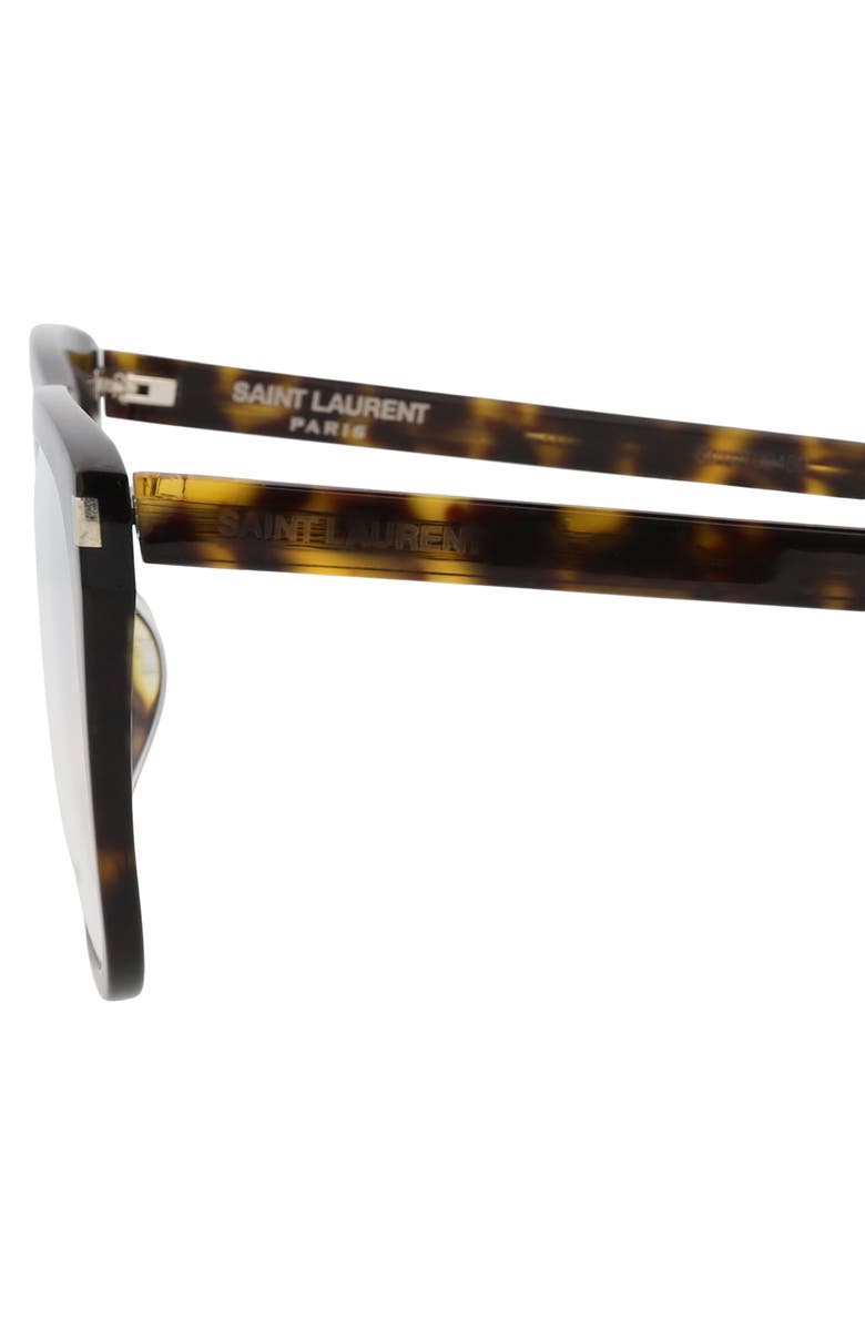 Saint Laurent 57mm Square Optical Glasses, Alternate, color, Havana Havana Transparent