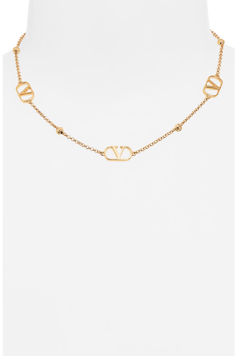 VLOGO Signature Station Necklace, Alternate, color, GOLD
