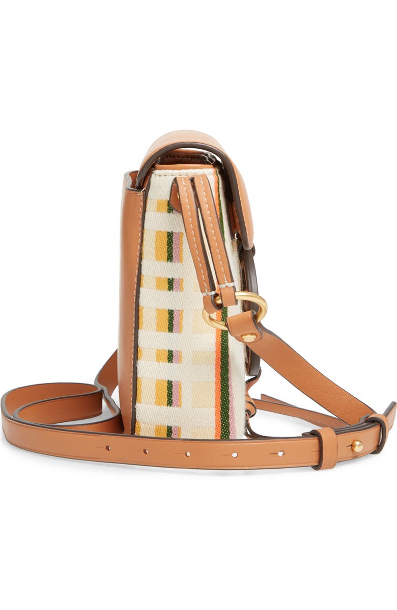 Tory Burch Miller Stripe Crossbody Bag, Alternate, color, Striped Plaid Double Weave
