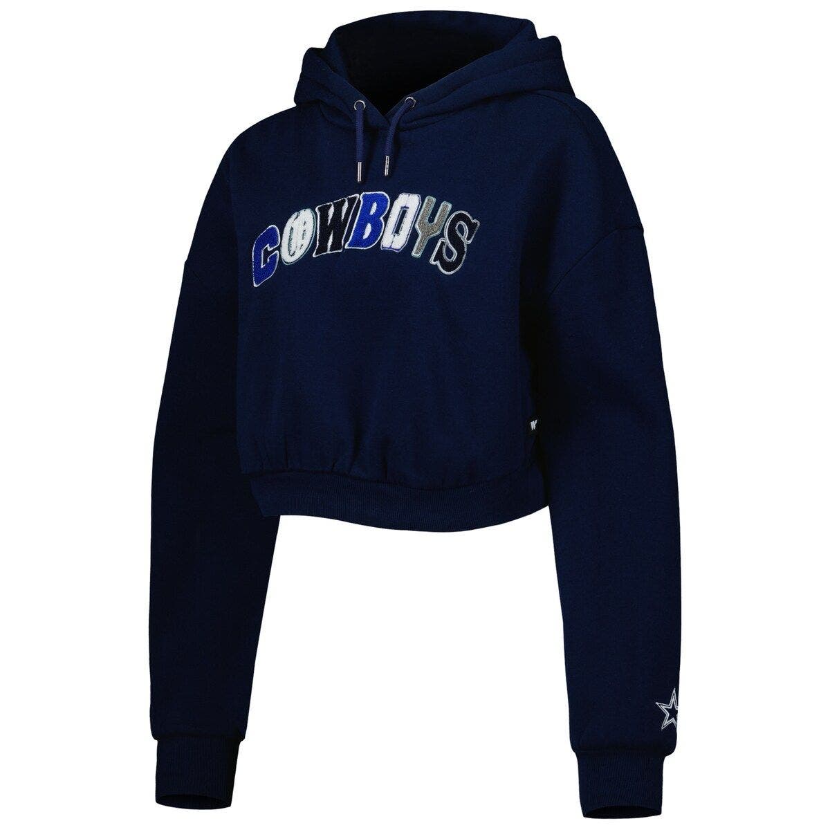 THE WILD COLLECTIVE Women's The Wild Collective Navy Dallas Cowboys Cropped  Pullover Hoodie | Nordstrom