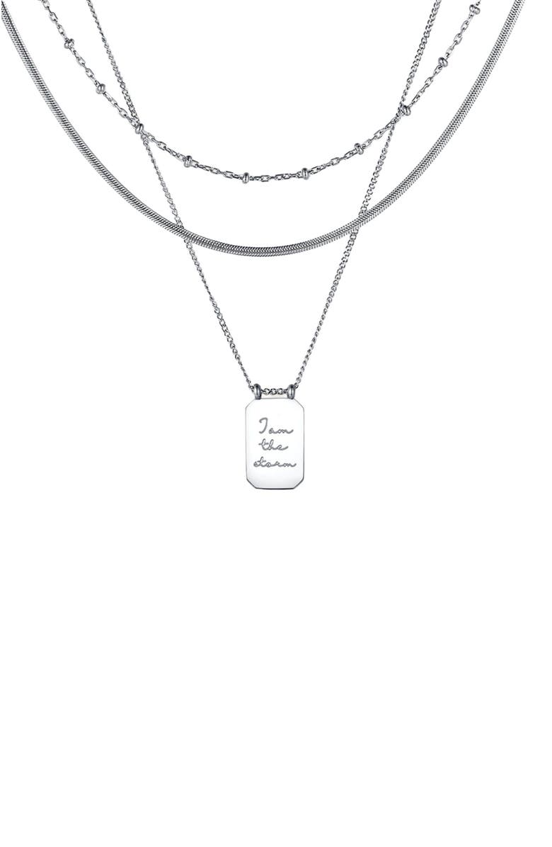 Mantra I Am the Storm - Layered Necklace, Main, color, Silver