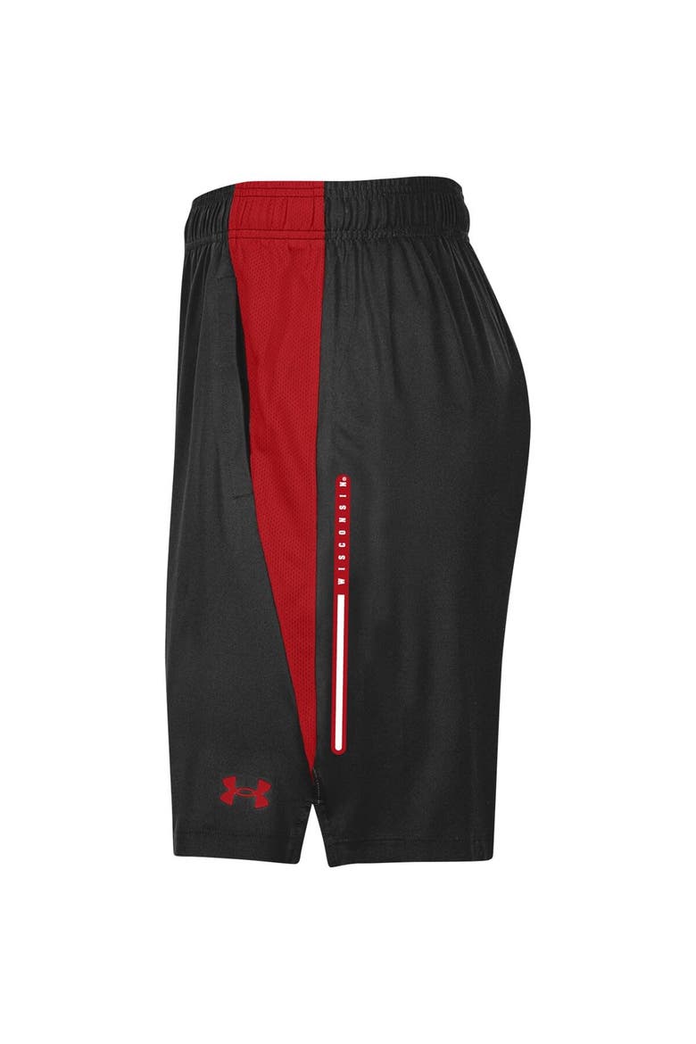 Men's Under Armour Black Wisconsin Badgers Tech Vent Shorts, Alternate, color, Black