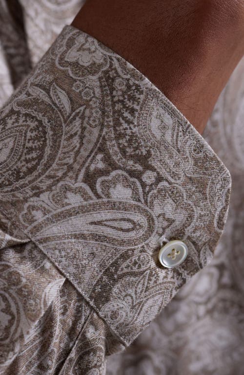 Bugatchi Axel Trim Fit Paisley Cotton Button-up Shirt In Gray