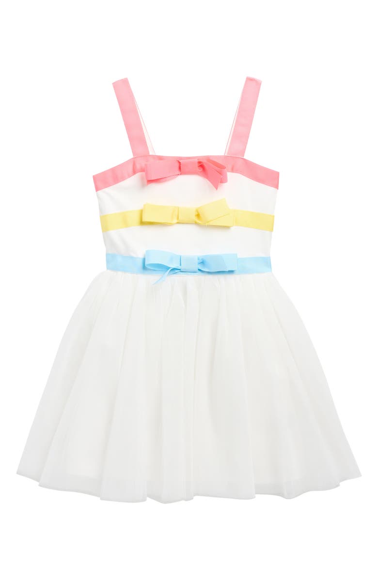 Baby Sara Kids' Bow Accent Tutu Dress, Main, color, White Multi