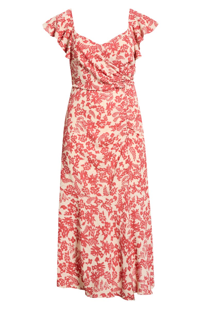 SUGARLIPS Nadia Ruched Maxi Dress, Alternate, color, White-Red