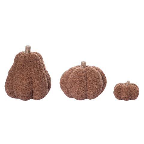 Brown Harvest Pumpkin Decoration Set of 3