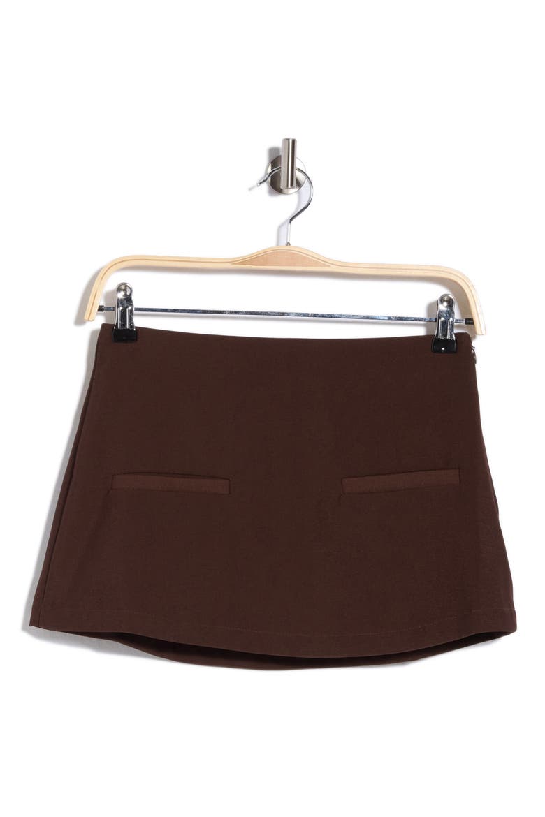 Anette Faux Pocket Skort, Main, color, BROWN