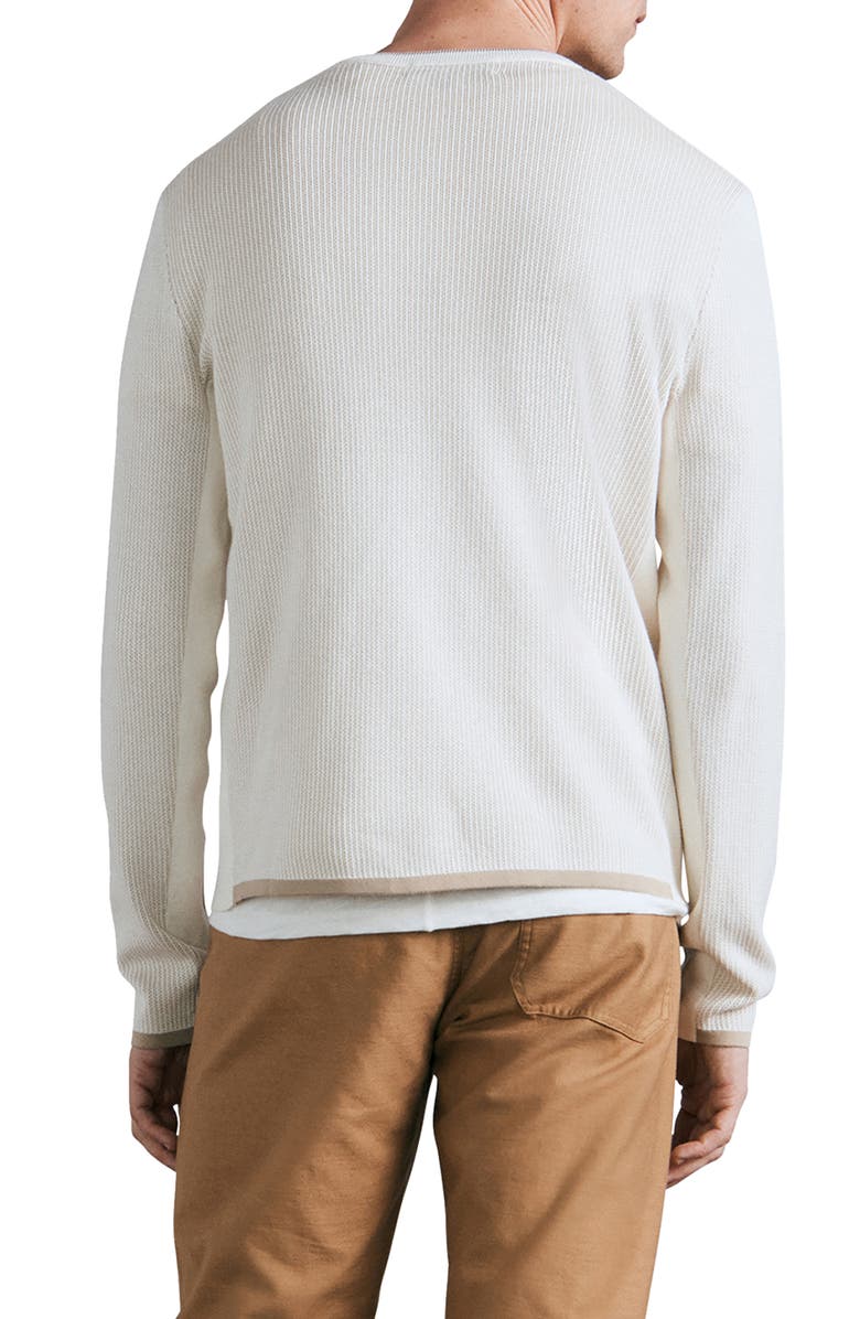 rag & bone Harvey Crewneck Cotton Blend Sweater, Alternate, color, Ivory