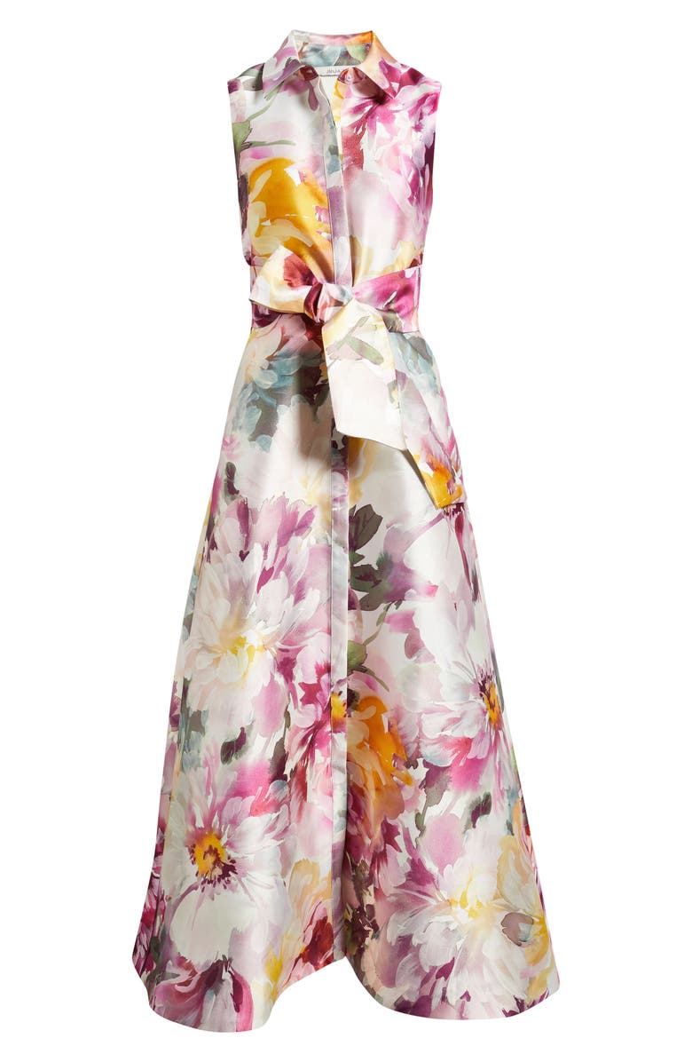 Julia Jordan Floral Satin Gown, Alternate, color, Pink Multi