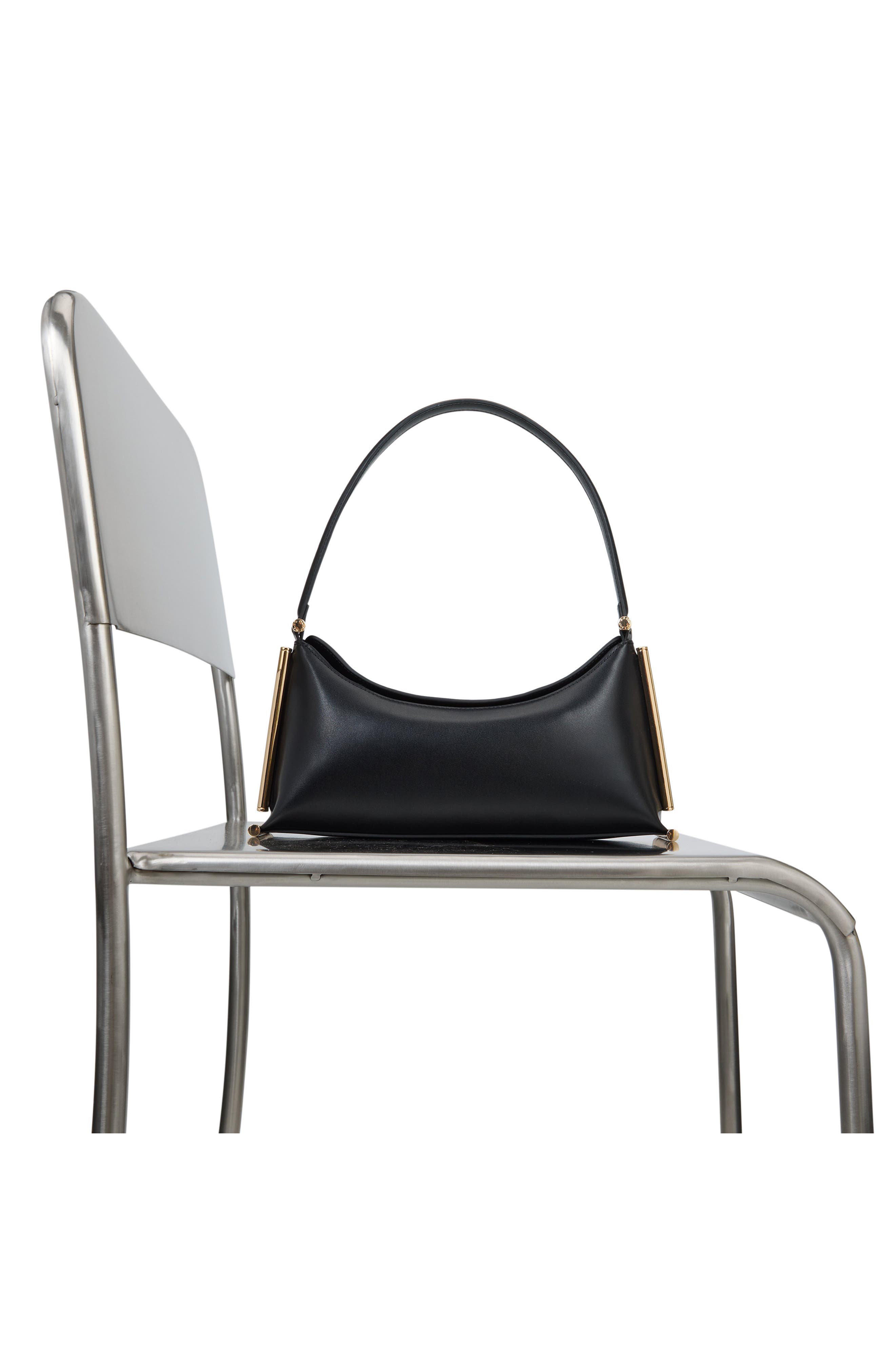 Chelleie Faux Leather Shoulder Bag, Alternate, color, BLACK