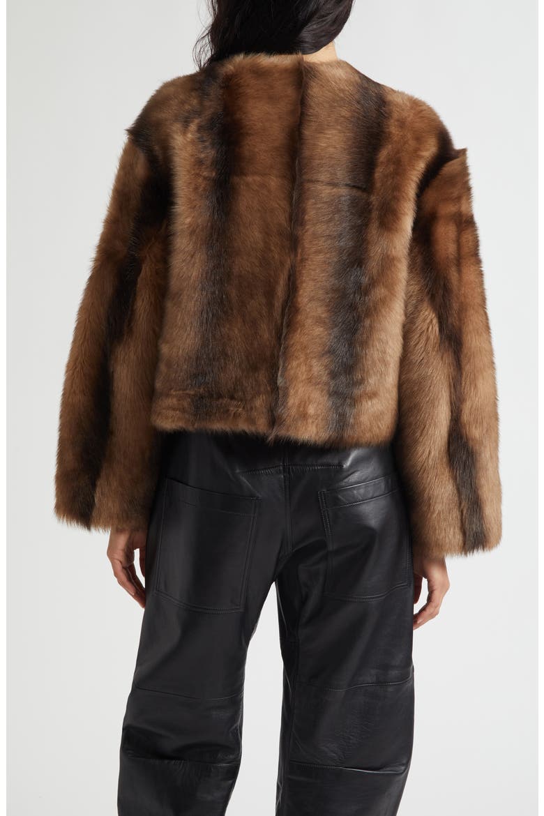 Elan Genuine Shearling Jacket, Alternate, color, CAMEL/ BROWN
