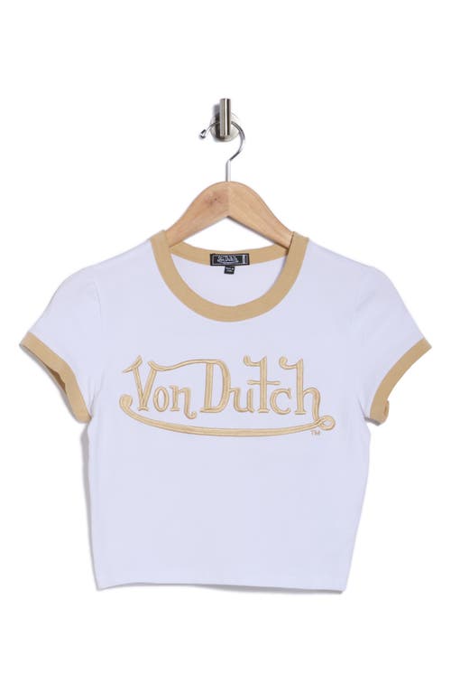 Von Dutch Embroidered Logo Baby Tee In White