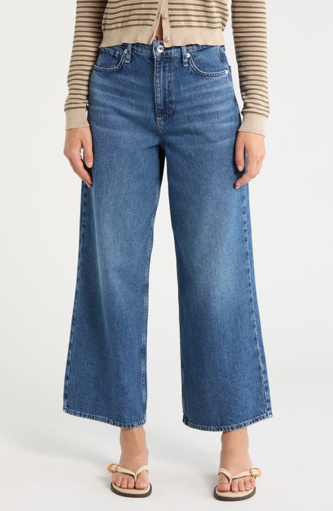 Annie High Waist Ankle Wide Leg Jeans