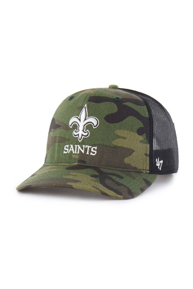 Men's '47  Camo New Orleans Saints Trucker Adjustable Hat, Main, color, Camo